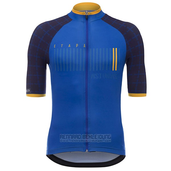 2017 Fahrradbekleidung Asturias Vuelta Espana Blau Trikot Kurzarm und Tragerhose - zum Schließen ins Bild klicken